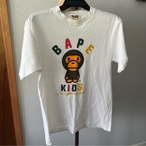 BATHING APE sz M BABY MILO White Tee Bape Kids Tshirt Made in Japan